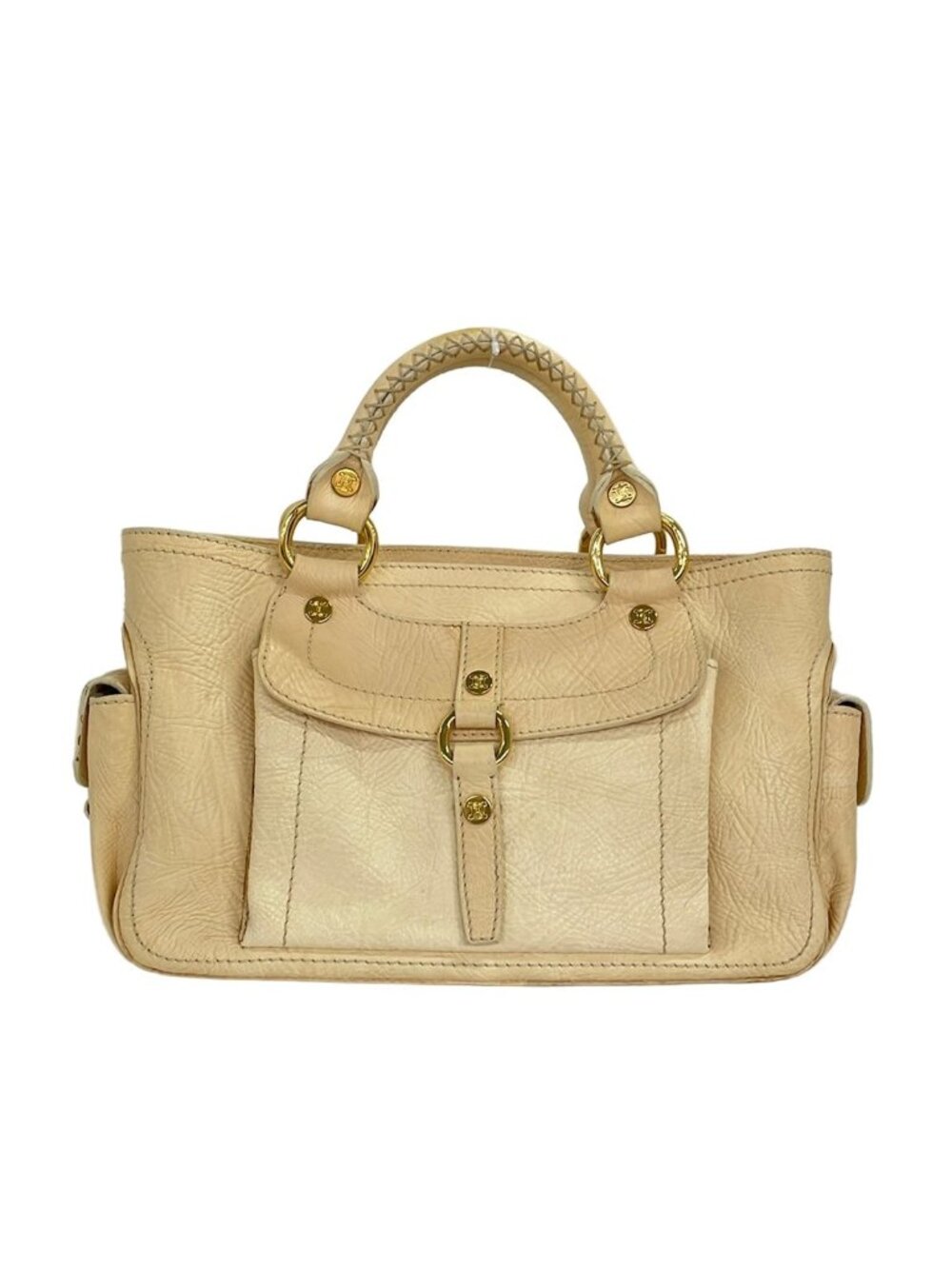 Celine Handbag Boogie Bag Beige Leather